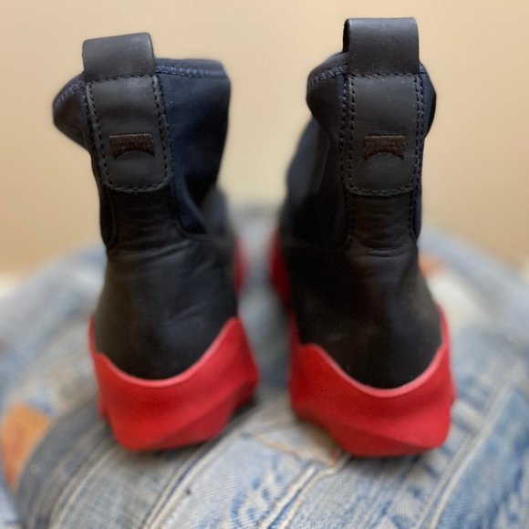 CAMPER 'Dub Sneakers' Black Pull On Ankle Boots Sz 38 Us 7 - Picture 4 of 9